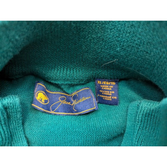 Jack Nicklaus Sweater Mens Extra Large 1/4 Zip Mock Pullover Green‎ Golf - Picture 6 of 10
